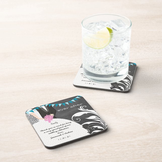 Dessous de verre Mariage de mariée et de mariée en (Côté Droit)