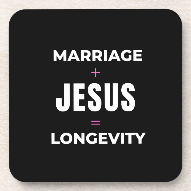 Dessous-de-verre Mariage + Jésus = Longévité (Devant)