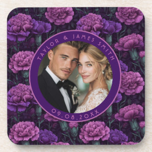 Dessous-de-verre Mariage Minimaliste avec Œillet Violet Mignon