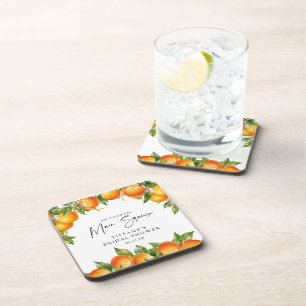 Dessous-de-verre Mariage Moderne Citron Orange d'Été Citrus