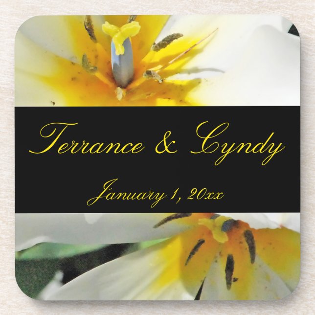 Dessous-de-verre Mariage personnel Lys blanc intérieur (Devant)