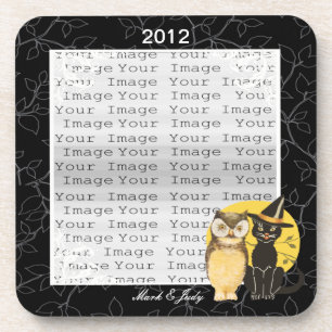 Dessous de verre Mariages d'Halloween Chat & Owl