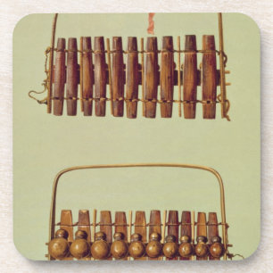 Dessous-de-verre Marimba, avant et vues arrières, sud-africains, d