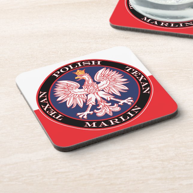 Dessous-de-verre Marlin Round Polonais Texan (Côté gauche)