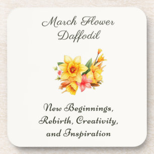 Dessous-de-verre Mars Mois de la naissance Daffodique cadeau de nai