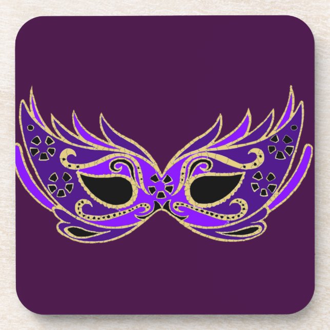 Dessous-de-verre Masque masqué royal violet (Devant)