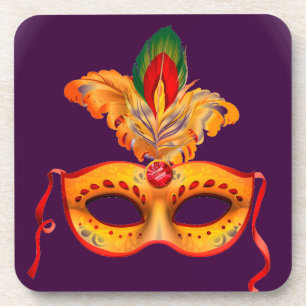 Dessous-de-verre Masque royal violet mascarade mardi gras