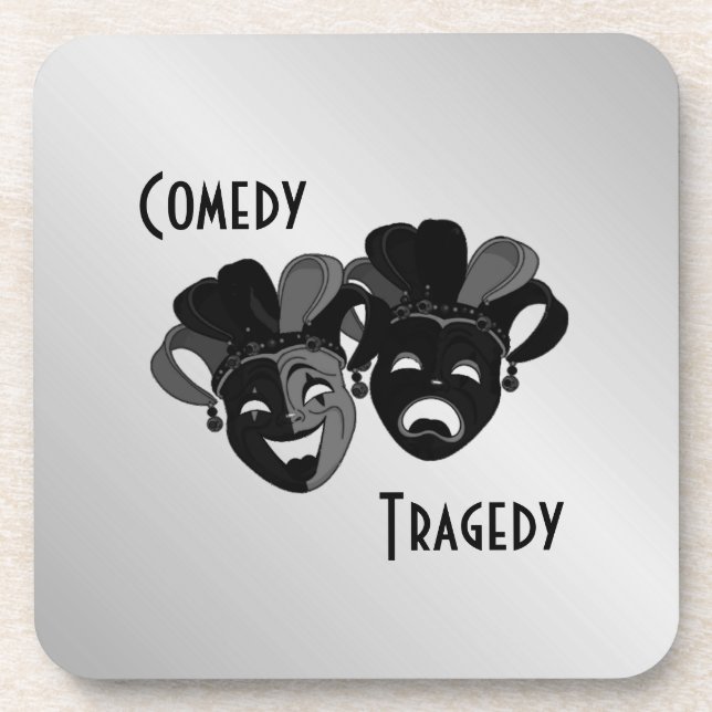 Dessous-de-verre Masques de théâtre comique et de tragédie (Devant)