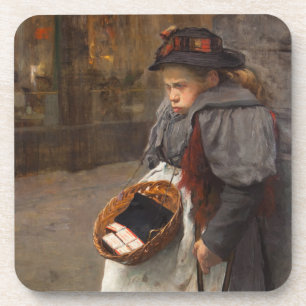 Dessous-de-verre Matchstick Girl pauvre rue Urchin Pauvreté urbaine