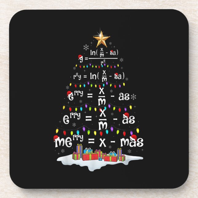 Dessous-de-verre Math Teacher Christmas Tree Funny Christmas Math F (Devant)