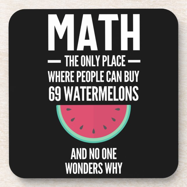 Dessous-de-verre Maths. Drôle Math Sarcasm Citation Cadeau (Devant)
