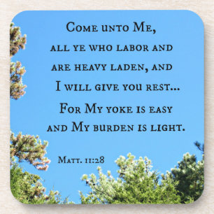 Dessous-de-verre Matthew 11:28 Come unto me all ye who labo....