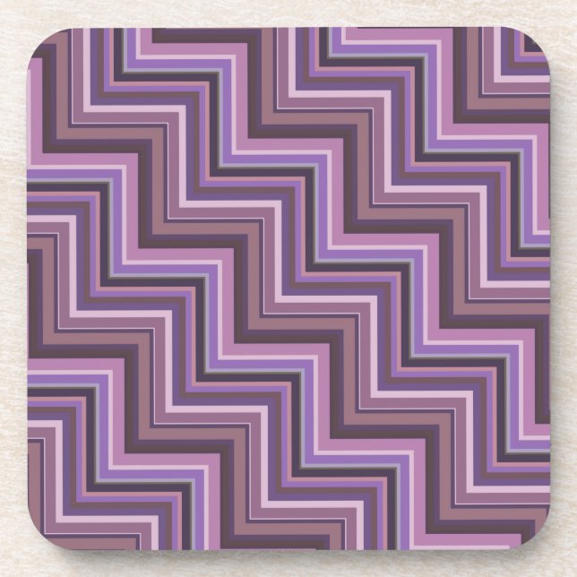 Dessous-de-verre Mauve stripes stairs pattern (Devant)