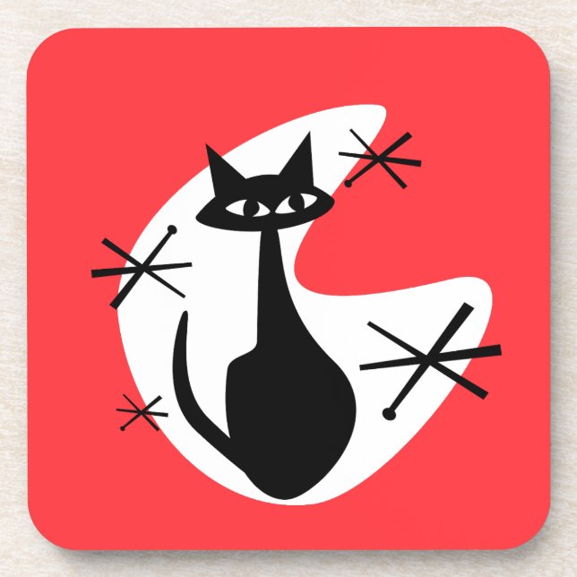 Dessous de verre MCM Âge atomique Kitty Boomerang  (Devant)