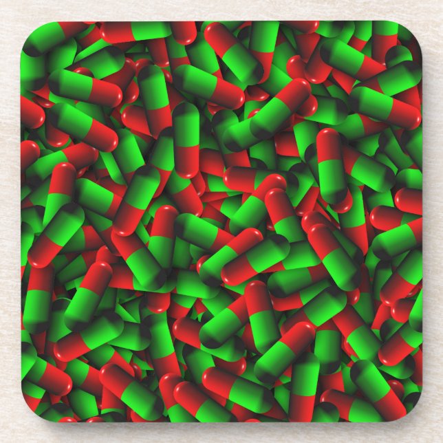 Dessous-de-verre médicaments pour pilules rouges (Devant)