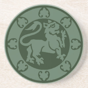 Dessous de verre médiéval en grès de Lion vert