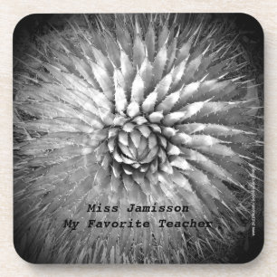 Dessous-de-verre Meilleur enseignant noir et blanc B&W Nom Abstrait