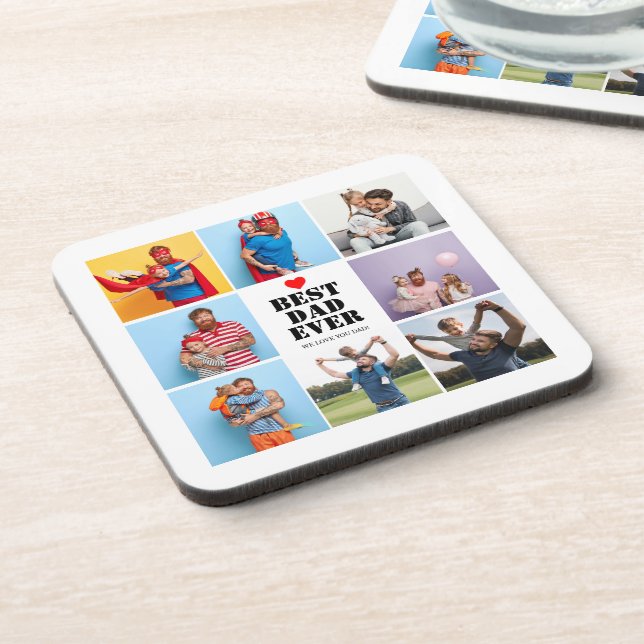 Dessous-de-verre Meilleur papa Ever 8 Photo Collage Fête des pères  (Côté gauche)