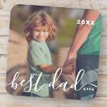 Dessous-de-verre Meilleur Papa Jamais Moderne Simple Jouer Script P<br><div class="desc">Le design est composé de typographie de script moderne et ludique. Ajoutez une photo de famille.</div>