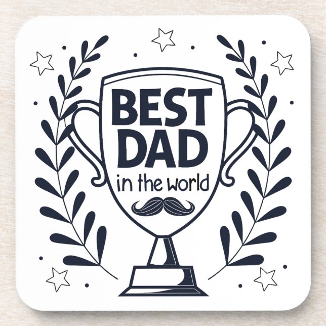 Dessous-de-verre Meilleur Trophée Papa - Cadeau de fête du Père (Devant)