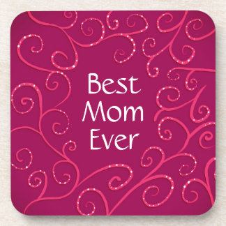 Dessous-de-verre Meilleure maman jamais élégante pivots rose modern