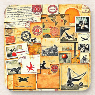 Dessous-de-verre Mélange de carte postale Retro vintage