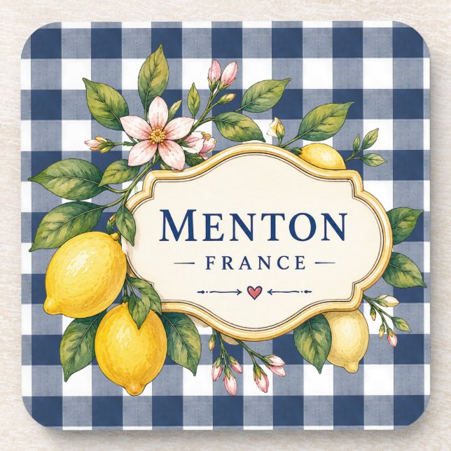Dessous-de-verre Menton Lemon Cote d Azur coasters (Devant)