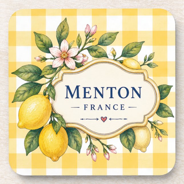 Dessous-de-verre Menton Lemon Cote d Azur coasters (Devant)