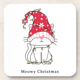 Dessous-de-verre Meowy Christmas Funny Chat