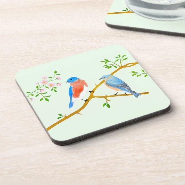 Dessous-de-verre Merles Sous-verres Vert pâle (Côté gauche)