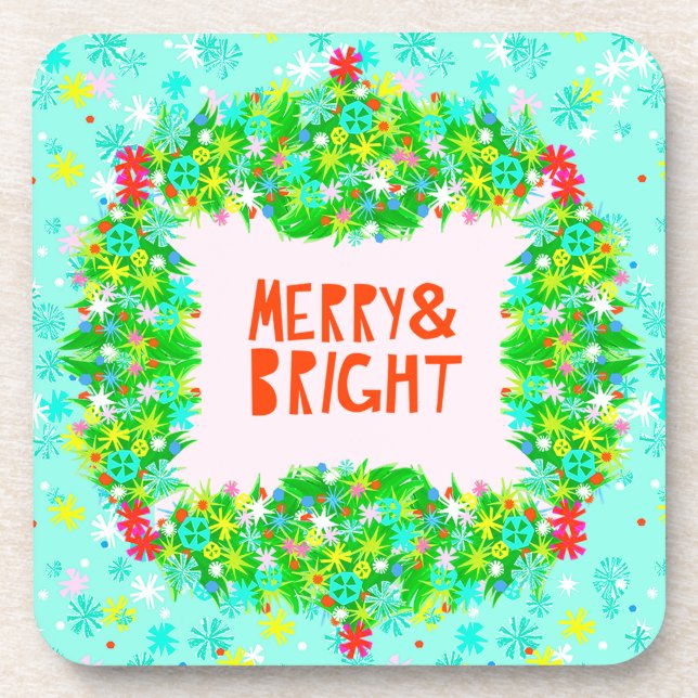 Dessous-de-verre Merry & Bright Wreath (Devant)