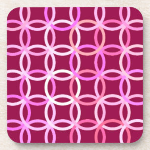 Dessous-de-verre Mi-siècle Cercles modernes, prune et orchidée rose