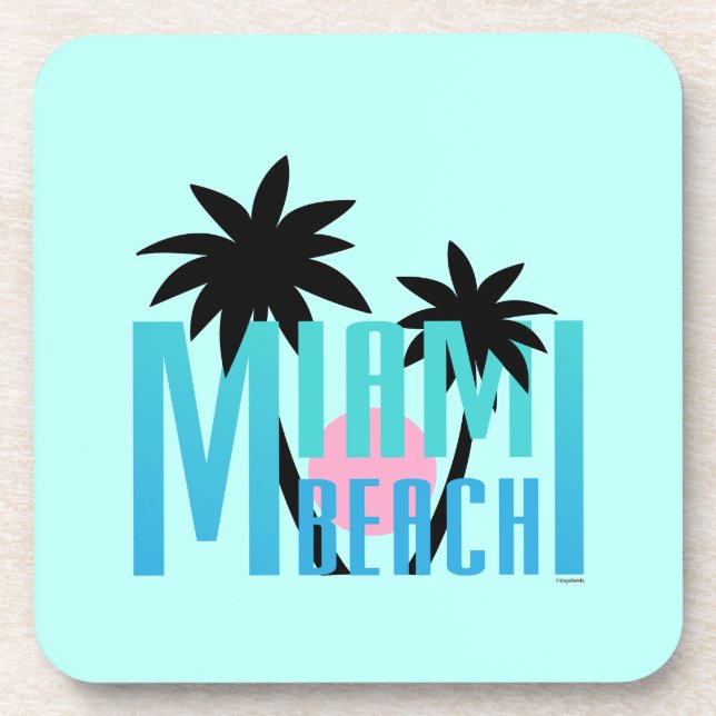 Dessous-de-verre Miami-Beach-Floride-Typographie (Devant)