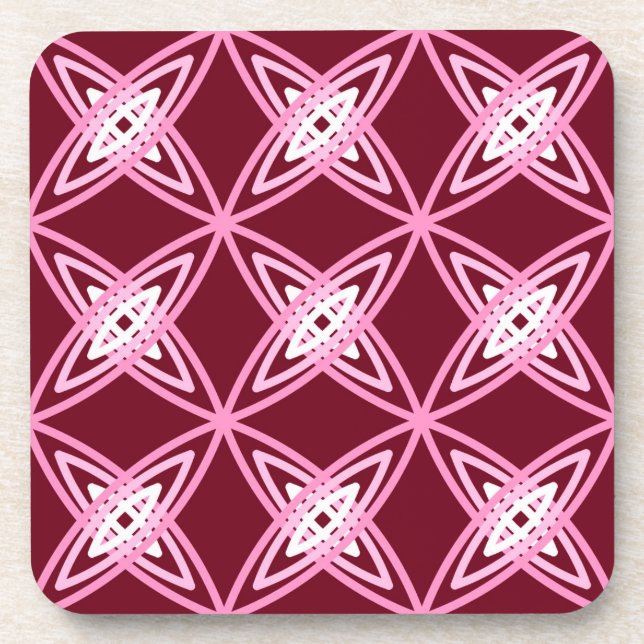 Dessous-de-verre Mid Century Modern Atomic Print - Vin Bourgogne (Devant)