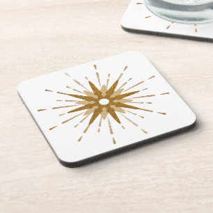 Dessous-de-verre Mid-Century Modern Gold Starburst Plastic