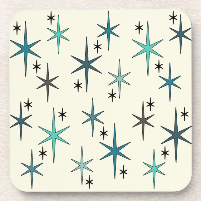 Dessous-de-verre Mid Century Modern Star Sky Turquoise (Devant)
