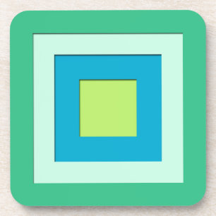 Dessous-de-verre Midcentury layered squares - jade green