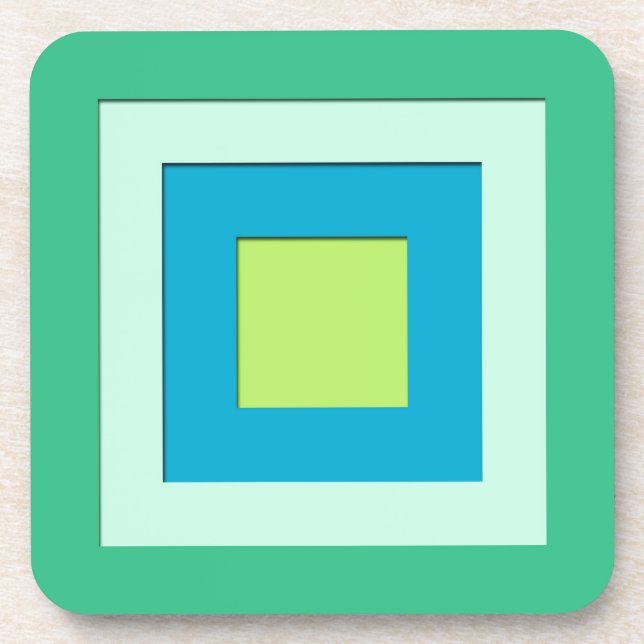Dessous-de-verre Midcentury layered squares - jade green (Devant)