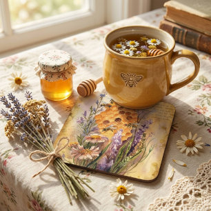 Dessous-de-verre Mignon aquarelle vintage abeille à miel nid d'abei