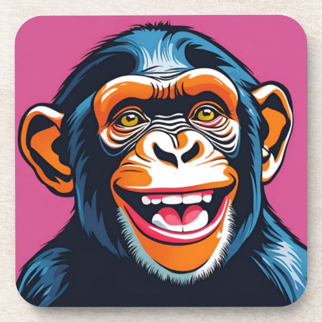 Dessous-de-verre Mignonne Chimpanzée rit (Devant)