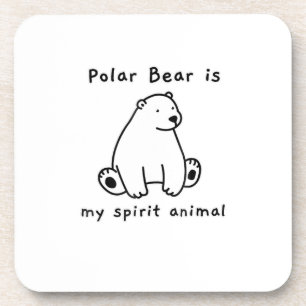 Dessous-de-verre Mignonne Ours Polaire Est Mon Esprit Ours Animal O