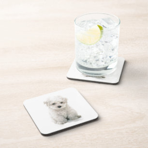 Dessous de verre mignons de liège de Bichon Frise