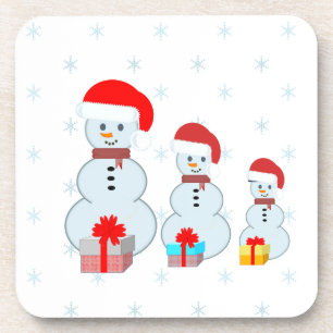 Dessous-de-verre Mignons neiges de Noël et flocons de neige