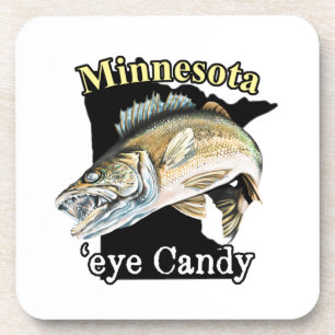Dessous-de-verre Minnesota 'Eye Candy Funny Walleye Pêche