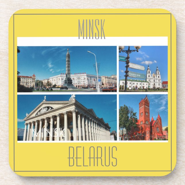Dessous-de-verre Minsk Biélorussie Collage Architecture Dessous de  (Devant)