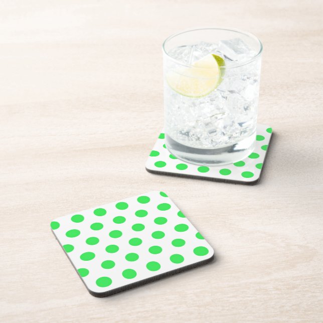 Dessous-de-verre Mint Green Polka Dots (Côté Droit)