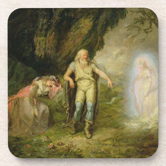 Dessous-de-verre Miranda, Prospero et Ariel, "de la tempête" par (Devant)