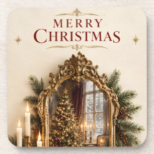 Dessous-de-verre Miroir de Noël Antique Élégant, Européen Vintage