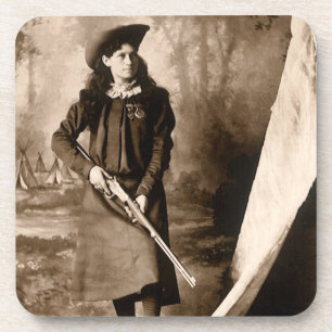 Dessous-de-verre Miss Annie Oakley avec pistolet, Portrait photo Vi