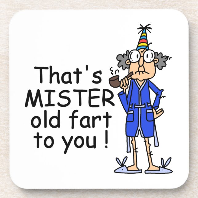 Dessous-de-verre Mister Old Fart Humour d'anniversaire (Devant)